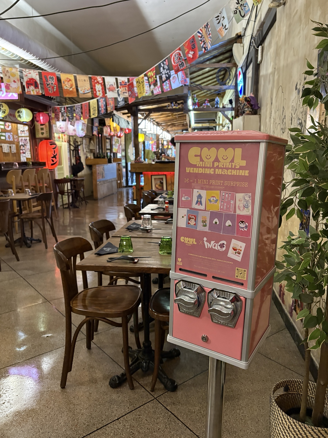 Machine installée dans un restaurant